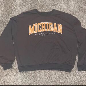 Michigan Midwestern USA Heavy Grey Sweater